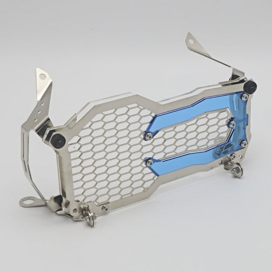 Motorcycle Headlight Protector Grille Guard for BMW, Silver/Blue