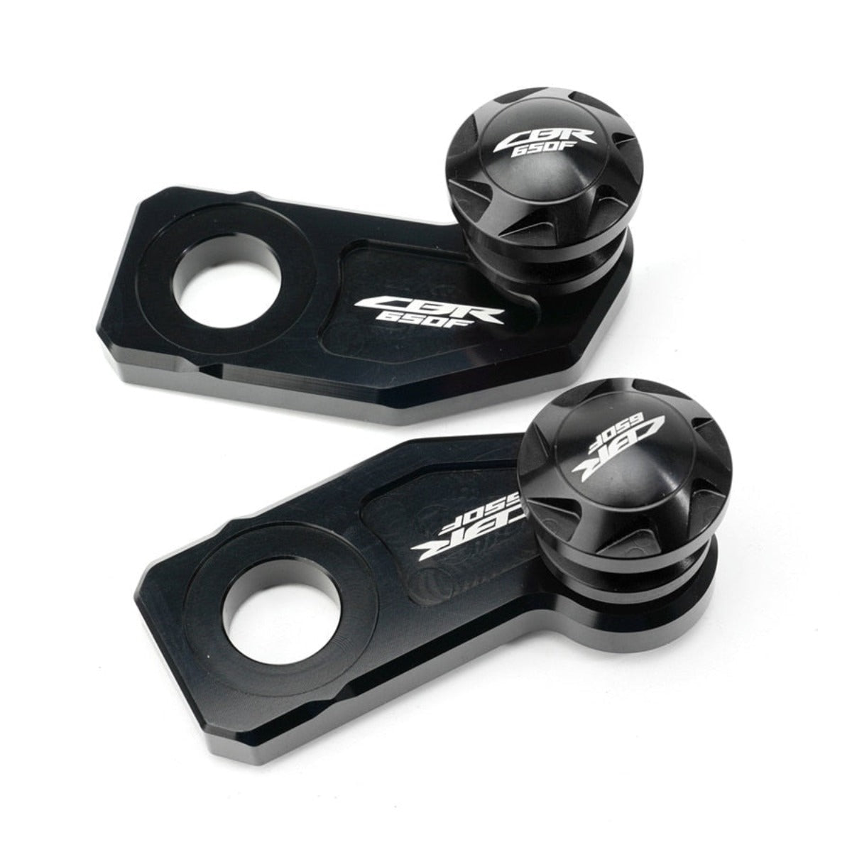 Motorcycle Chain Adjustment Block Frame Swingarm Spools Sliders for Honda CB/CBR 650R/F - Black