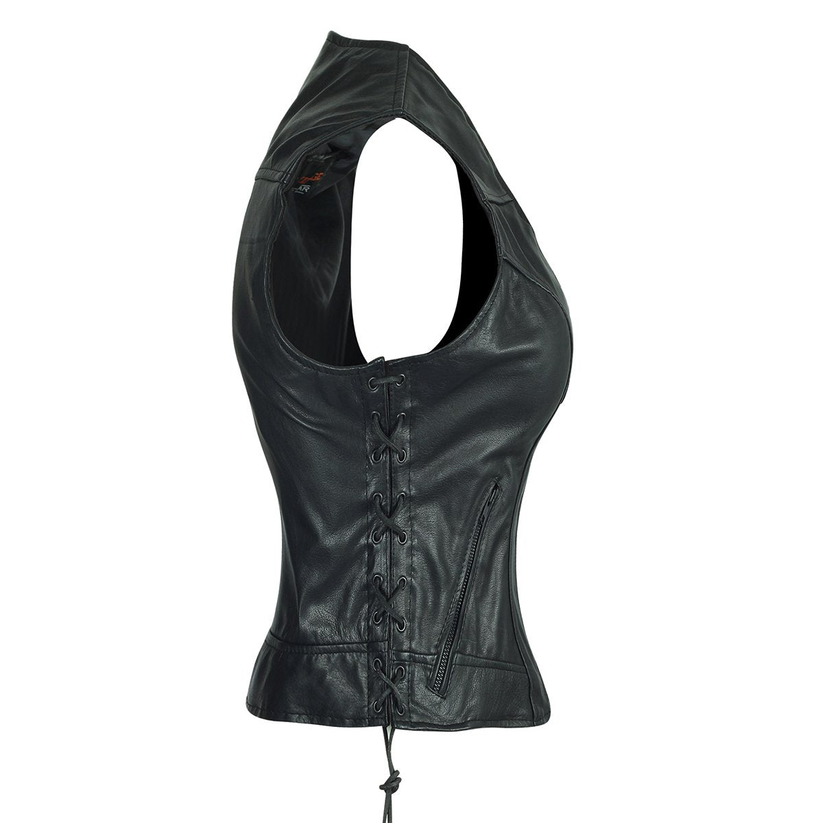 Vance High Mileage Ladies Lace Side Leather Vest