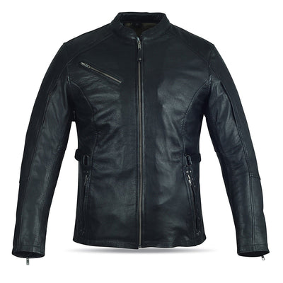 Vance High Mileage Ladies Black Fringe and Rivet Leather Jacket