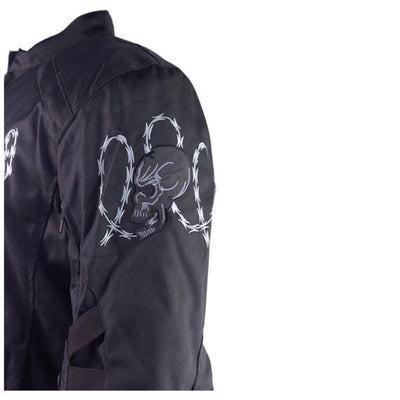 Vance Leather H/M Armored Jacket with Reflective Skulls and Razor Wire