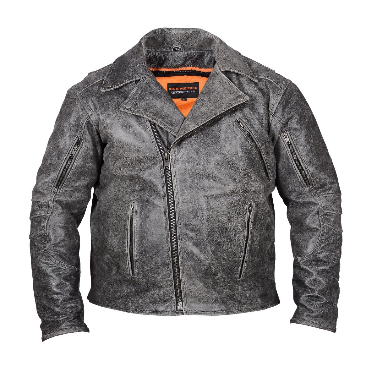 Vance Men's Black Premium Leather Beltless Mcj W/dual Gun Pockets & Z/o Liner With Adjustable Collars