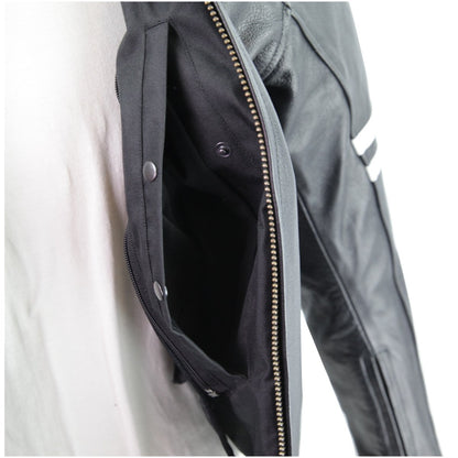 Vance High Mileage Leather Vented Scooter Jacket w/Stripes