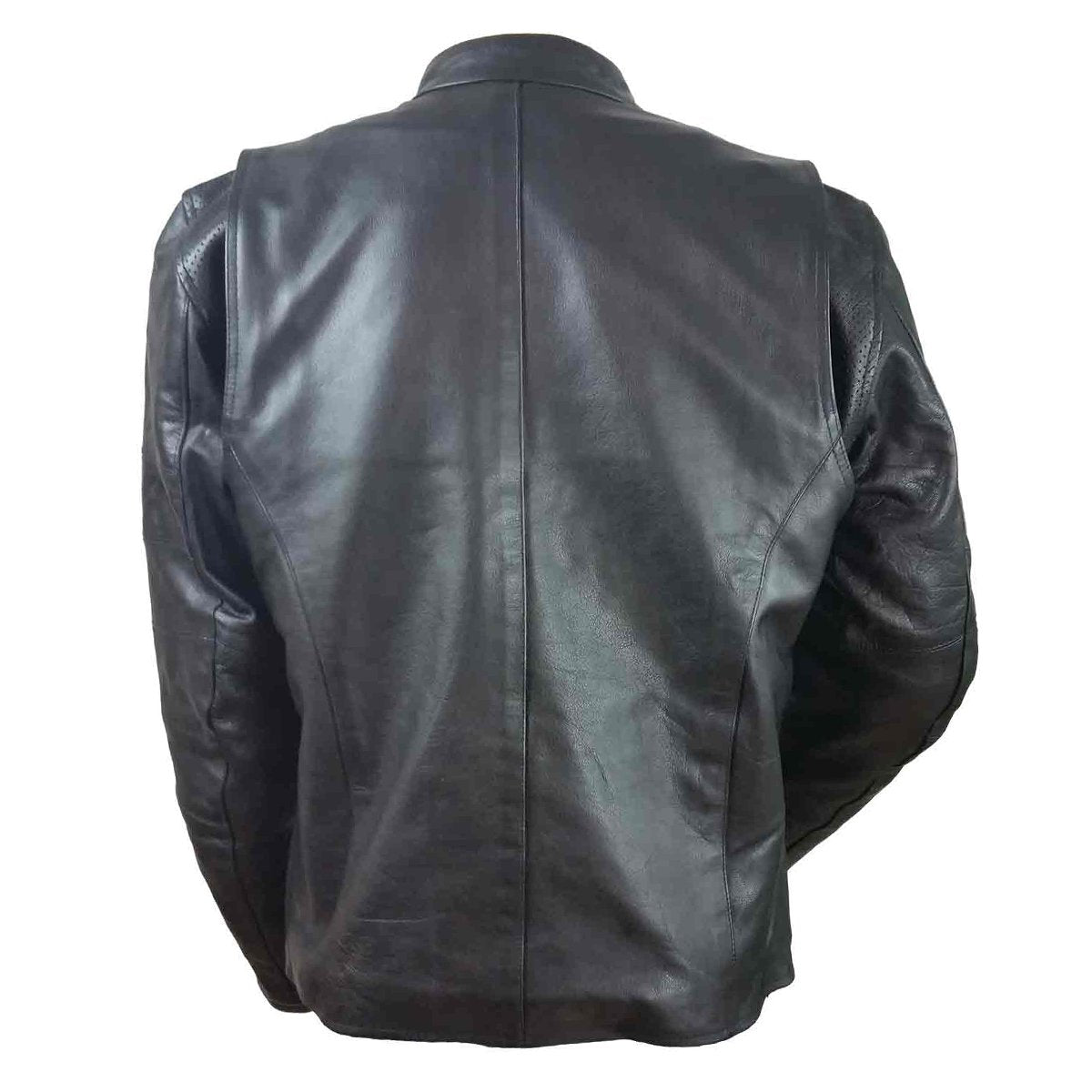 Vance Leather High Mileage Men's Vented Scooter Jacket with Perforated Arm & Shoulder