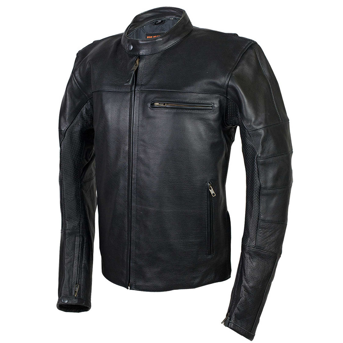 Vance Leather High Mileage Men's Vented Scooter Jacket with Perforated Arm & Shoulder