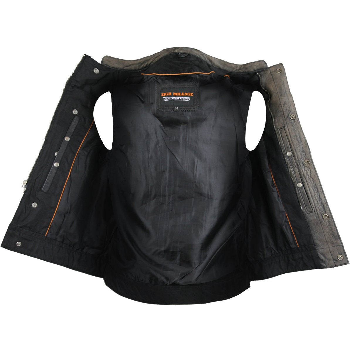 Vance Distressed Brown Motorcycle Club Leather Vest