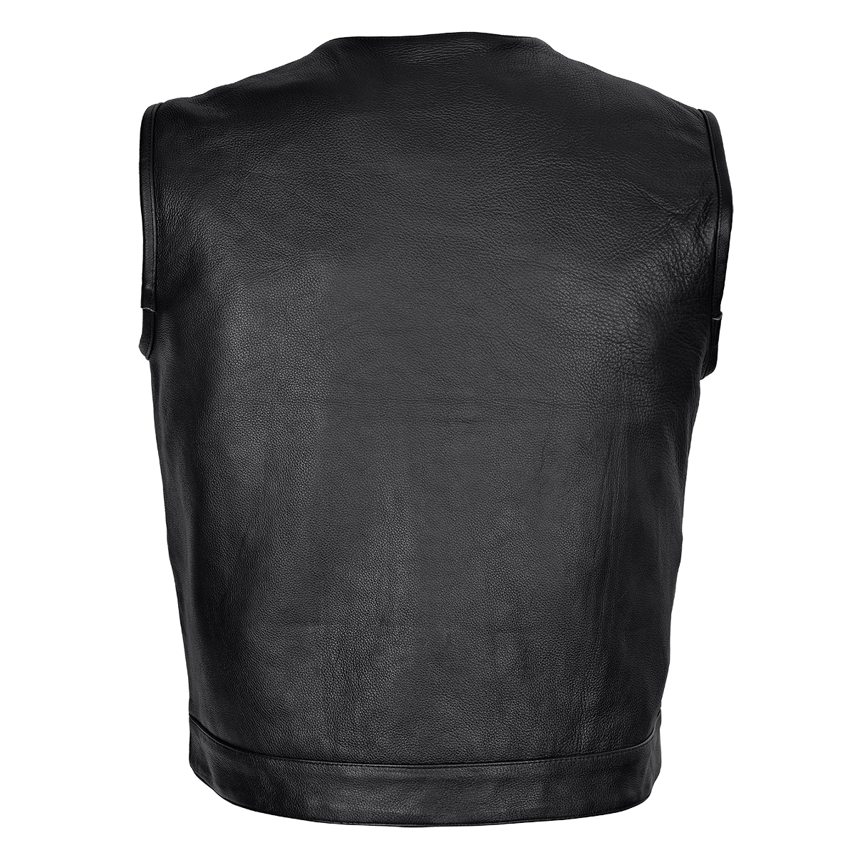 Vance Men's Zipper and Snap Closure Leather Motorcycle Club Vest Quick Access Gun Pocket