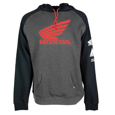 Factory Effex Men's Honda Wing Pullover Hoodie, Black/Charcoal - American Legend Rider