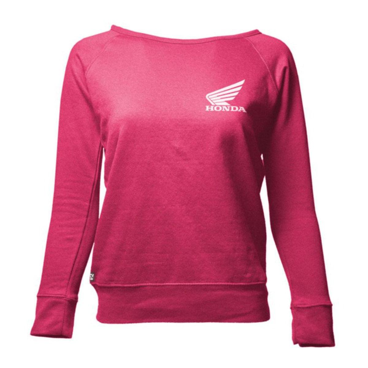 Factory Effex Women's Honda Crew Sweatshirt, Bright Pink - American Legend Rider