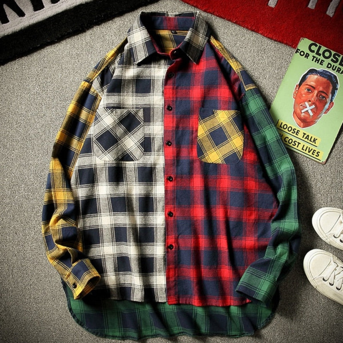 Men's Finest Blended Color Flannel Shirt, Black