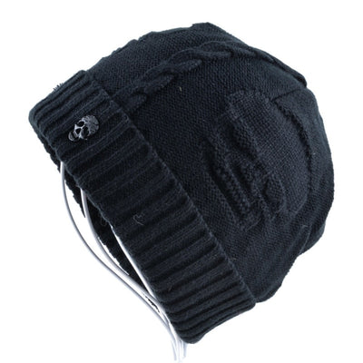 A Knitted Skull Pattern Beanie Hat for ultimate comfort.