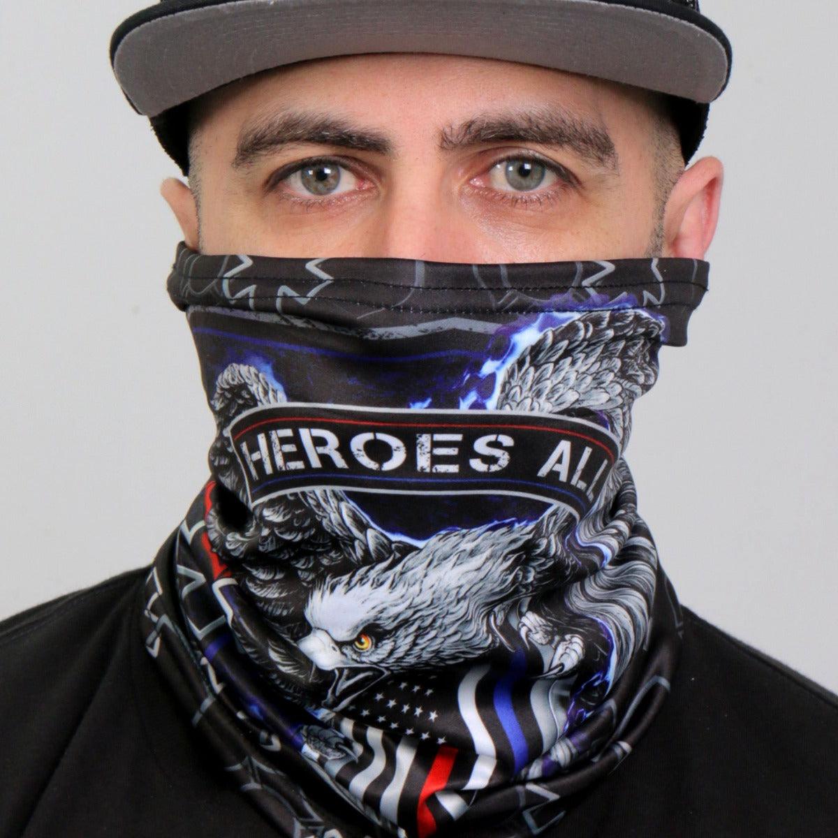 Hot Leathers Thin Line Eagle Neck Gaiter Mask - American Legend Rider