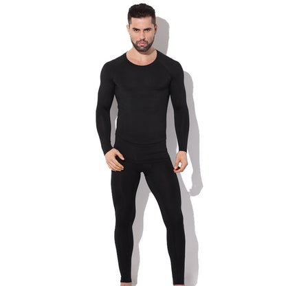 Men's Fleece Lined Thermal Underwear - Black