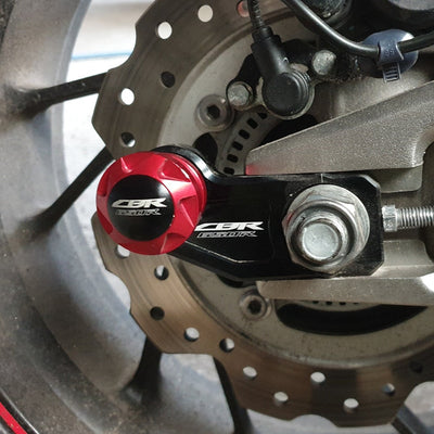 Motorcycle Chain Adjustment Block Frame Swingarm Spools Sliders for Honda CB/CBR 650R/F - Red