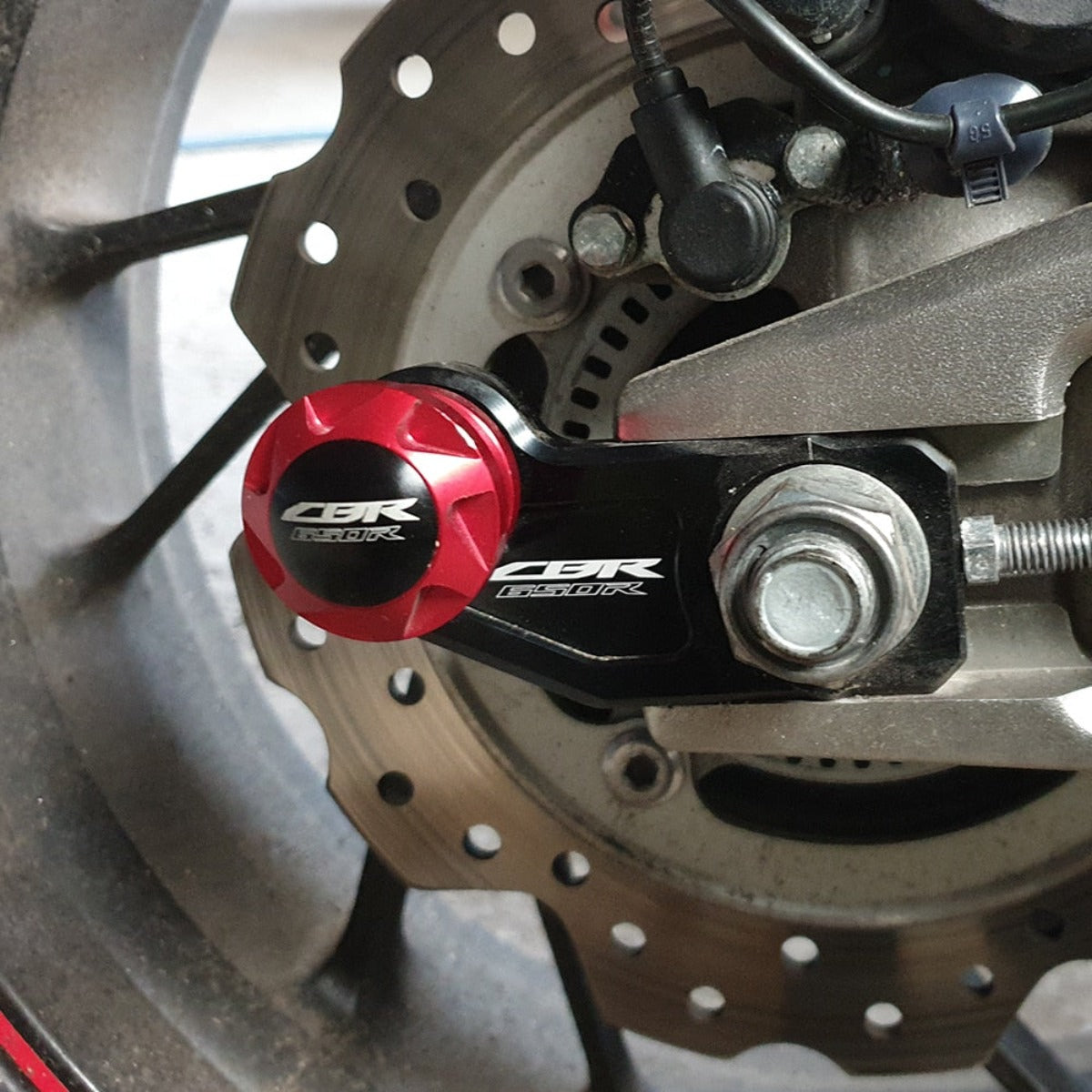 Motorcycle Chain Adjustment Block Frame Swingarm Spools Sliders for Honda CB/CBR 650F - Orange