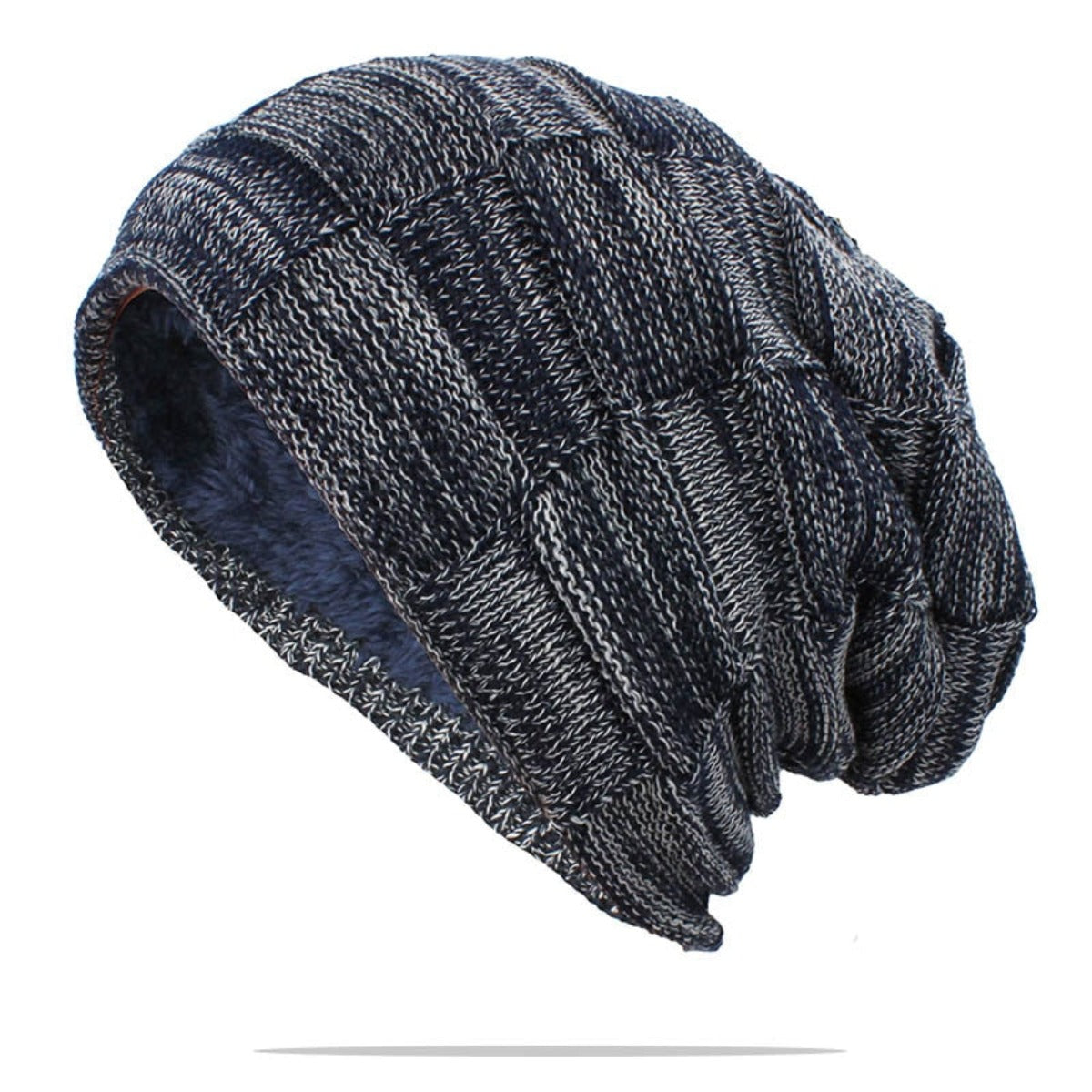 A high-quality Casual Winter Knitted Beanie Hat with a striped pattern, perfect for winter.
