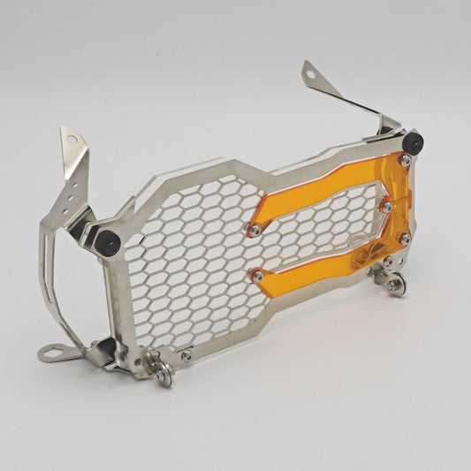 Motorcycle Headlight Protector Grille Guard for BMW, Silver/Orange