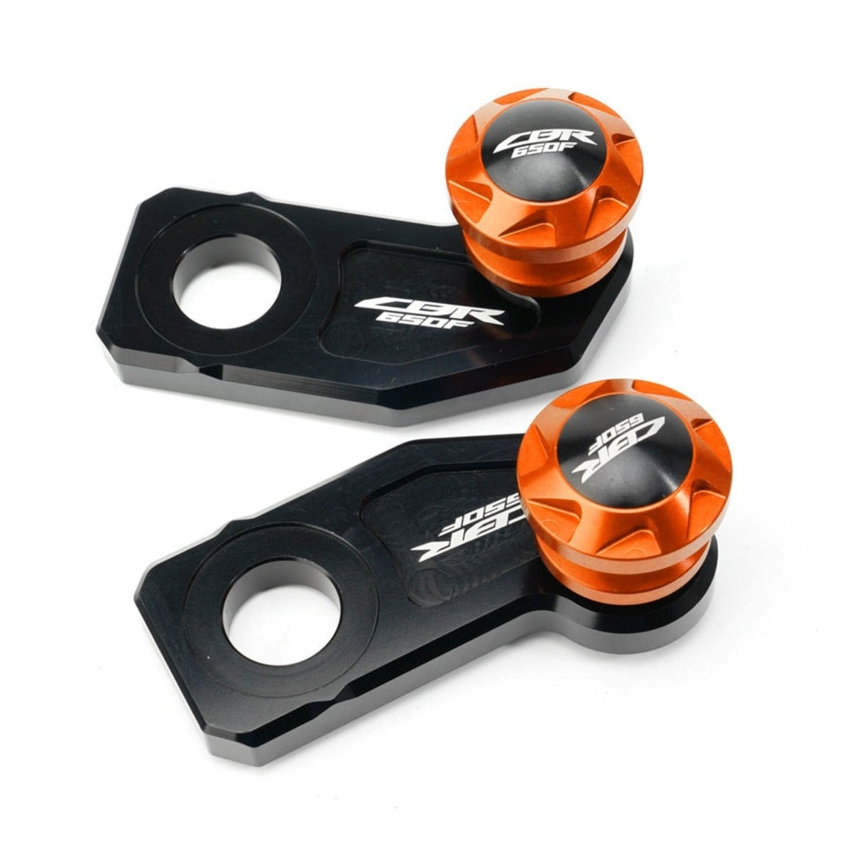 Motorcycle Chain Adjustment Block Frame Swingarm Spools Sliders for Honda CB/CBR 650F - Orange