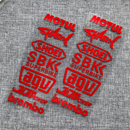 Motorcycle Helmet Rainbow Sticker Set