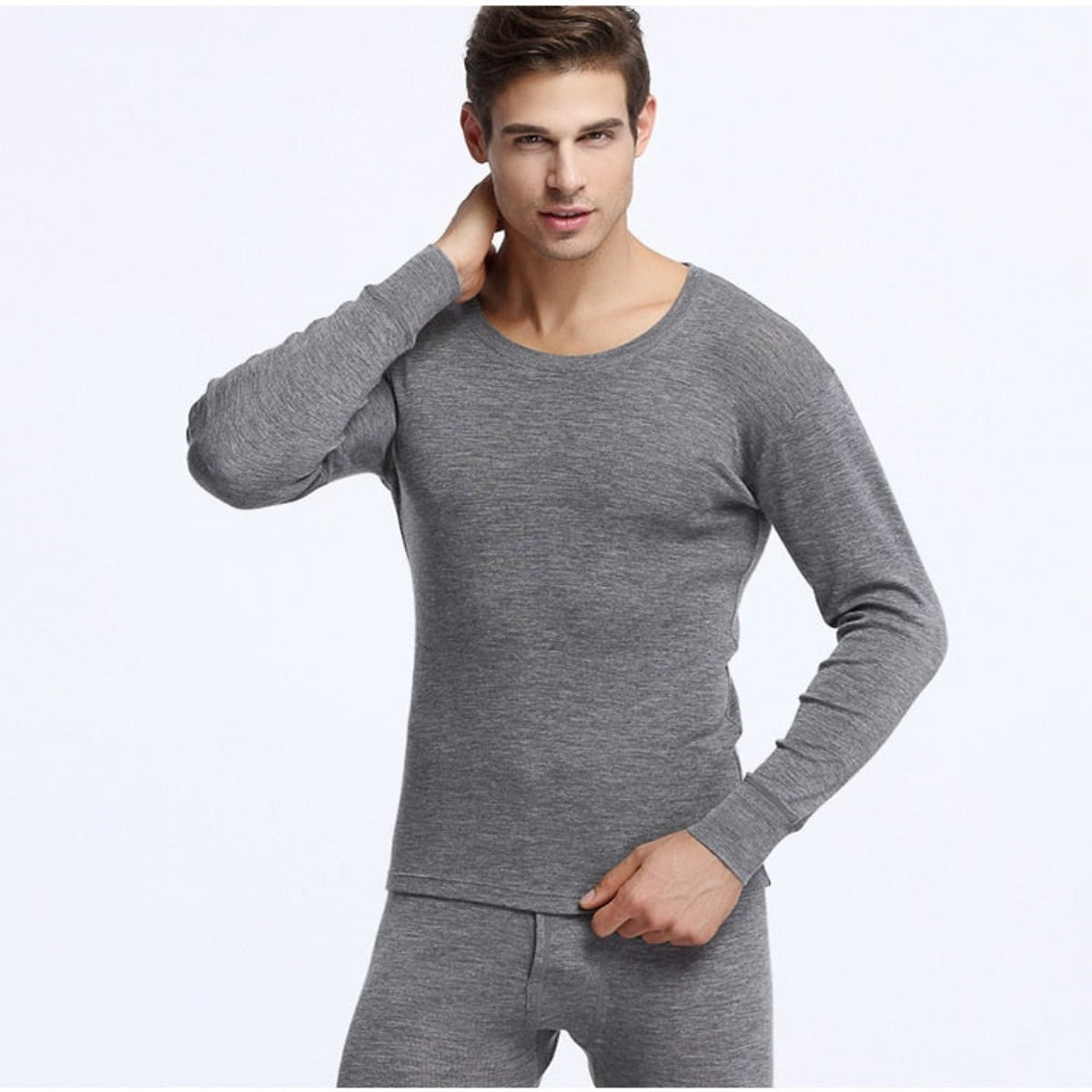 Men's Merino Winter Thermal Underwear Set - Gray