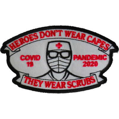 Daniel Smart Heroes Don't Wear Capes They Wear Scrubs Covid 19 Pandemic Patch, 4 x 2.4 inches - American Legend Rider