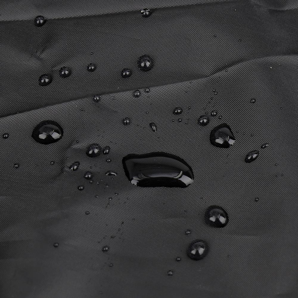 Water droplets on the polished 210T polyester fabric showcase the durability of the Waterproof Motorcycle Half Cover, crafted for superior motorcycle protection.