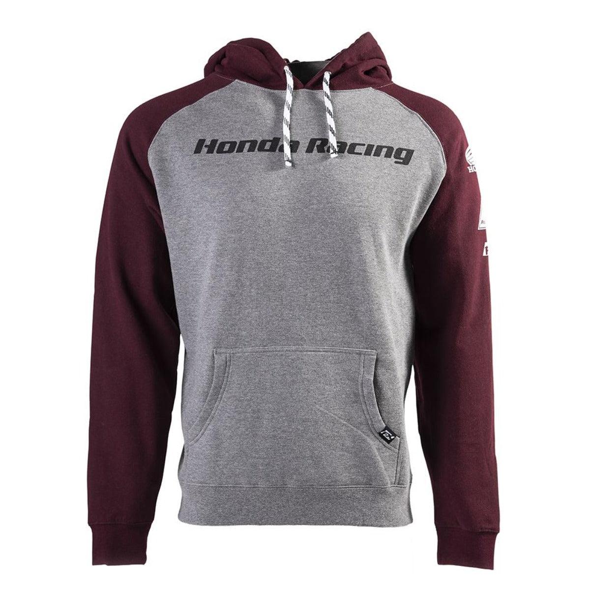 Factory Effex Men's Honda Racing Pullover Hoodie, Gray/Burgundy - American Legend Rider