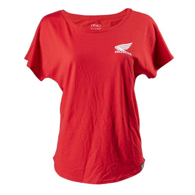 Factory Effex Women's Honda Wing Dolman T-Shirt, Red - American Legend Rider