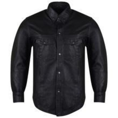 Vance Leather High Mileage Men's Black Naked Cowhide Leather Shirt