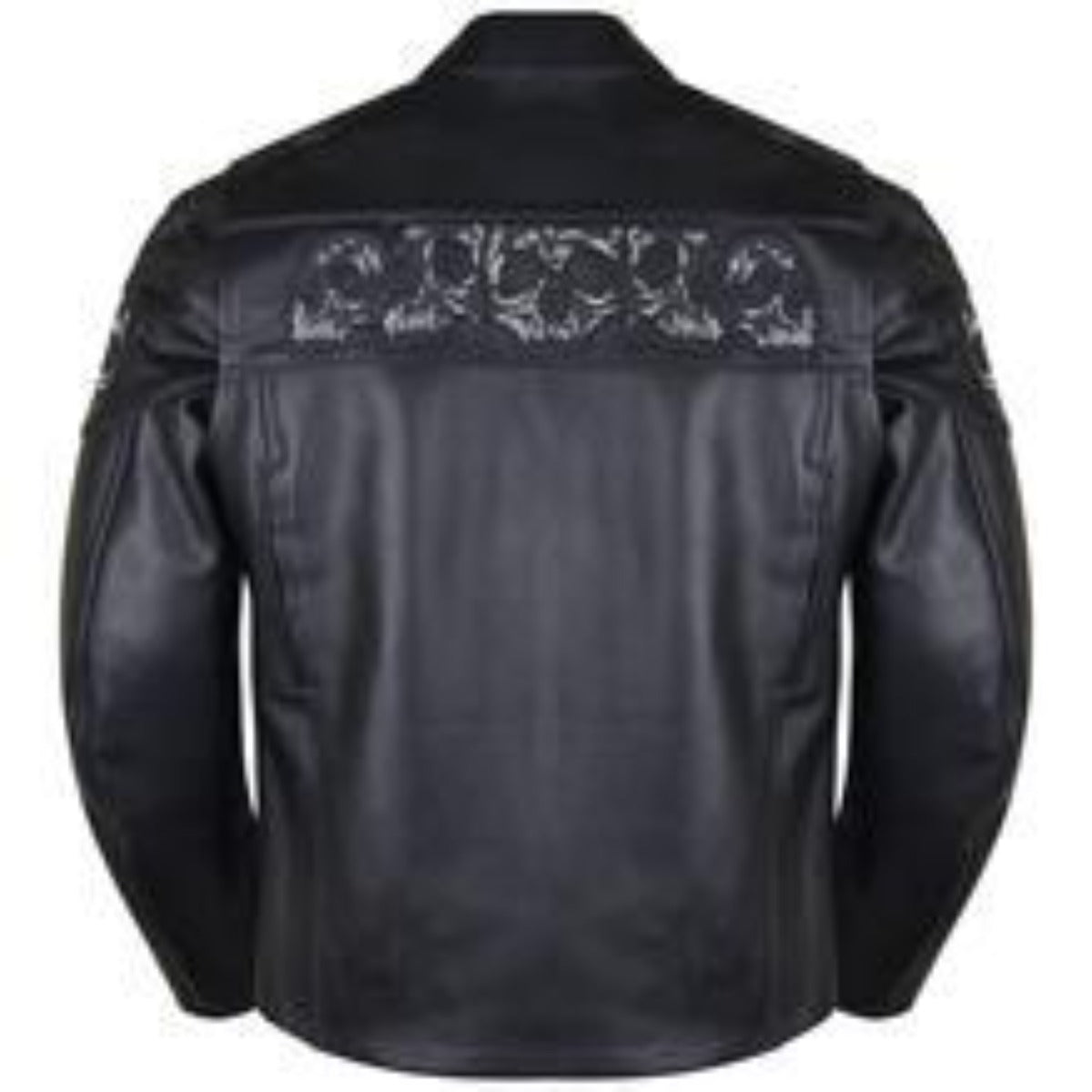 Vance Leather Reflective Skull Cowhide Motorcycle Jacket