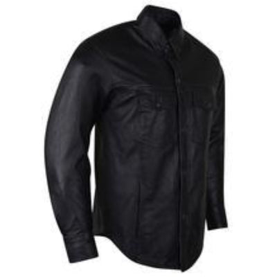 Vance Leather High Mileage Men's Black Naked Cowhide Leather Shirt