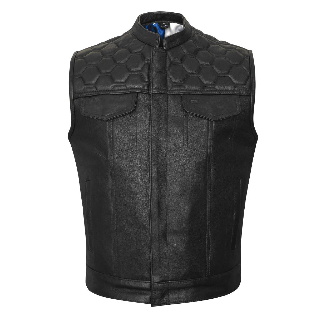 Vance Leather High Mileage Men's Leather Club Vest with Padding Quick Access