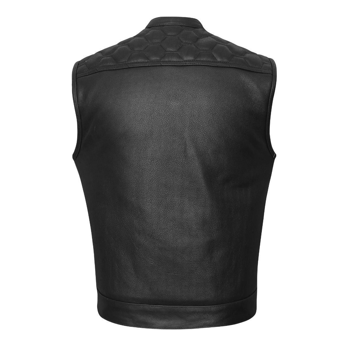 Vance Leather High Mileage Men's Leather Club Vest with Padding Quick Access