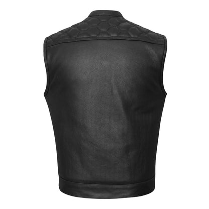 Vance Leather High Mileage Men's Leather Club Vest with Padding Quick Access