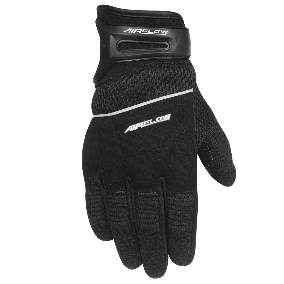 Vance Leather Airflow II Mesh/Textile Motorcycle Gloves, Black