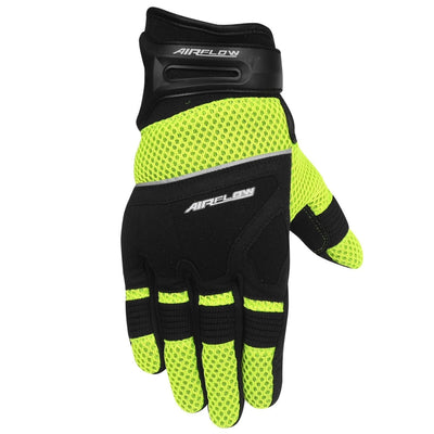 Vance Leather Airflow II Mesh/Textile Motorcycle Gloves, Hi-Vis
