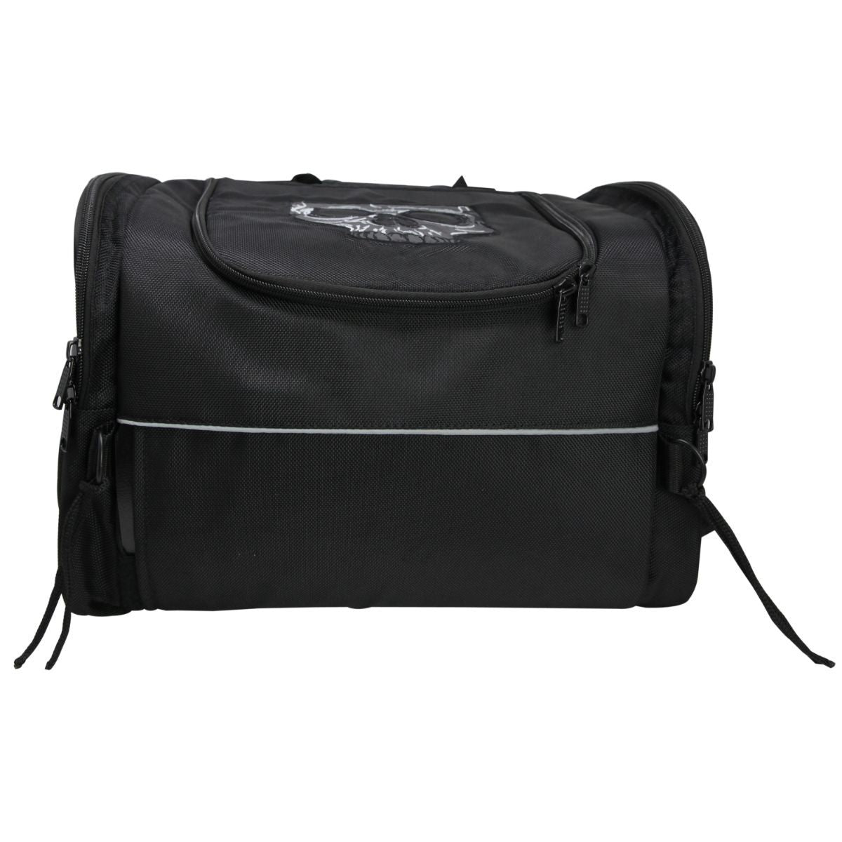 Vance Leather Medium Textile Trunk Bag with Skull Design