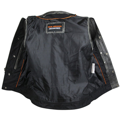 Vance Distressed Gray Motorcycle Club Leather Vest