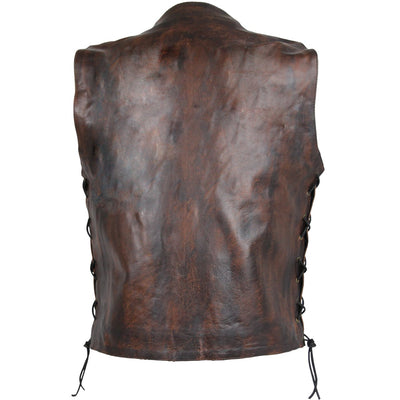 Vance Leather High Mileage Men's Vintage Brown 10 Pocket Vest