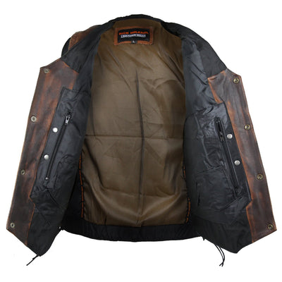 Vance Leather High Mileage Men's Vintage Brown 10 Pocket Vest