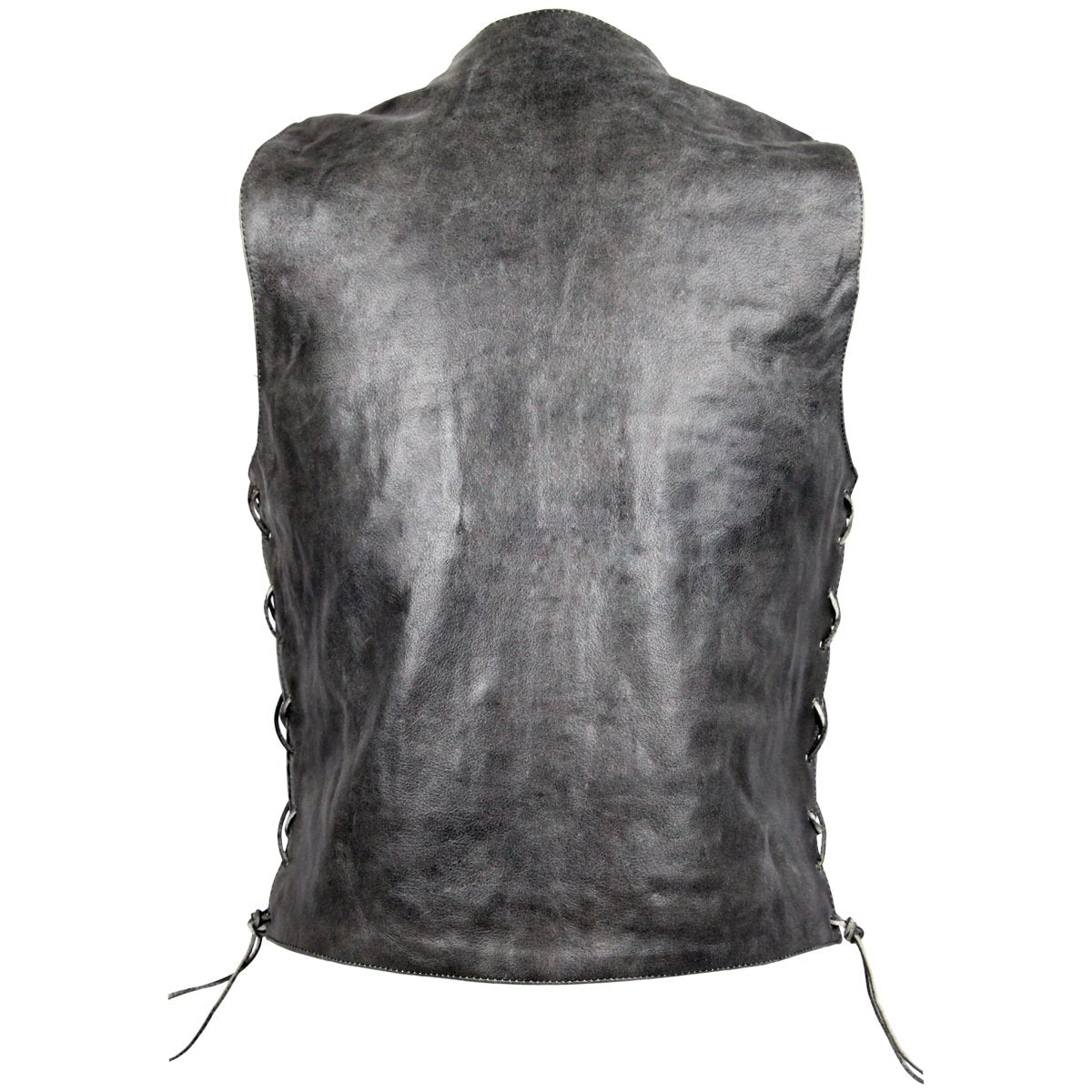 Vance Leather High Mileage Men's Distressed Gray 10 Pocket Vest
