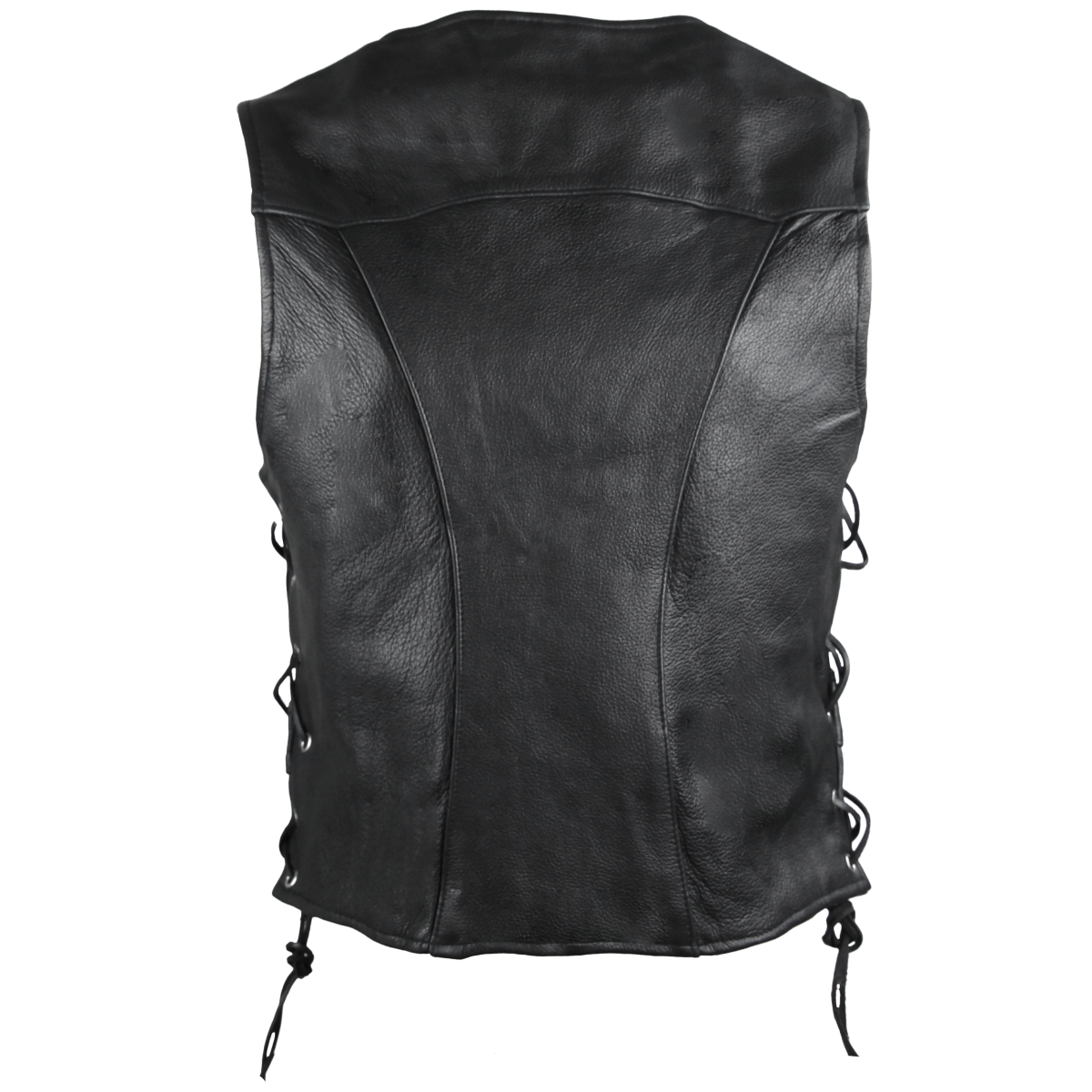 Vance Ladies Naked Leather Vest With Lace Sides