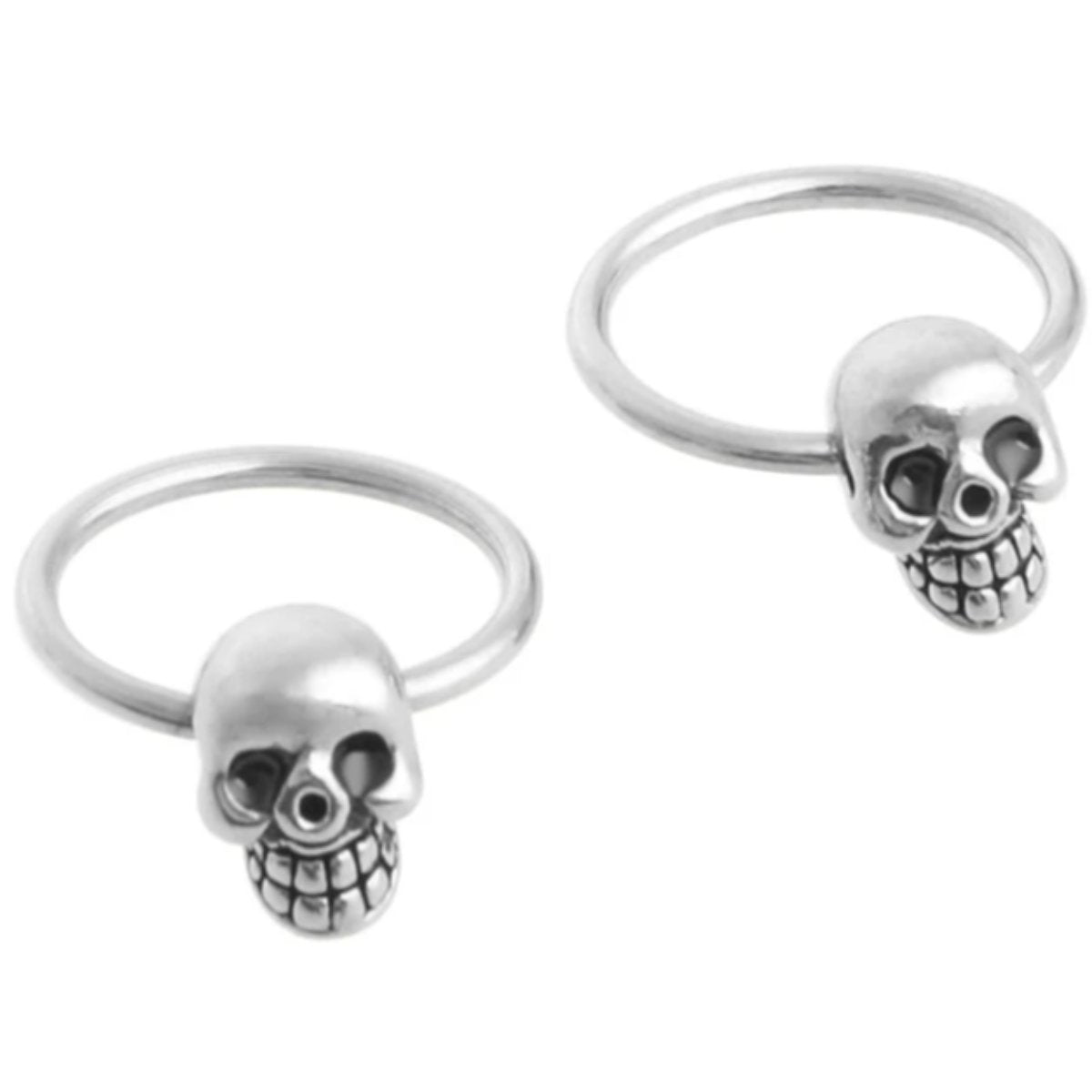 Skull Head Hoop Earrings