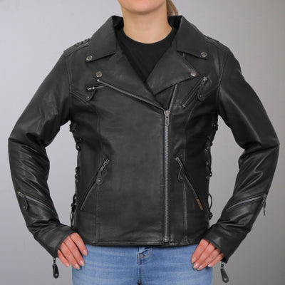 Hot Leathers Women's Lightweight Leather Laced Jacket