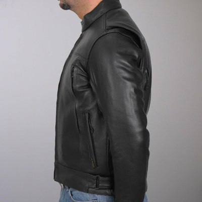 Hot Leathers Men’s Leather Vented Scooter Jacket - American Legend Rider