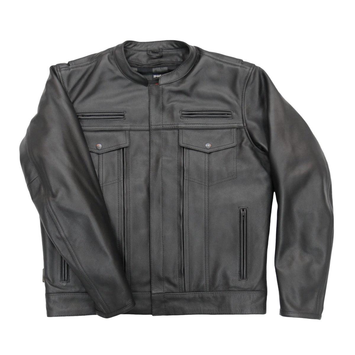 Hot Leathers Men's Leather Carry Conceal Jacket With Zip Out Lining - American Legend Rider