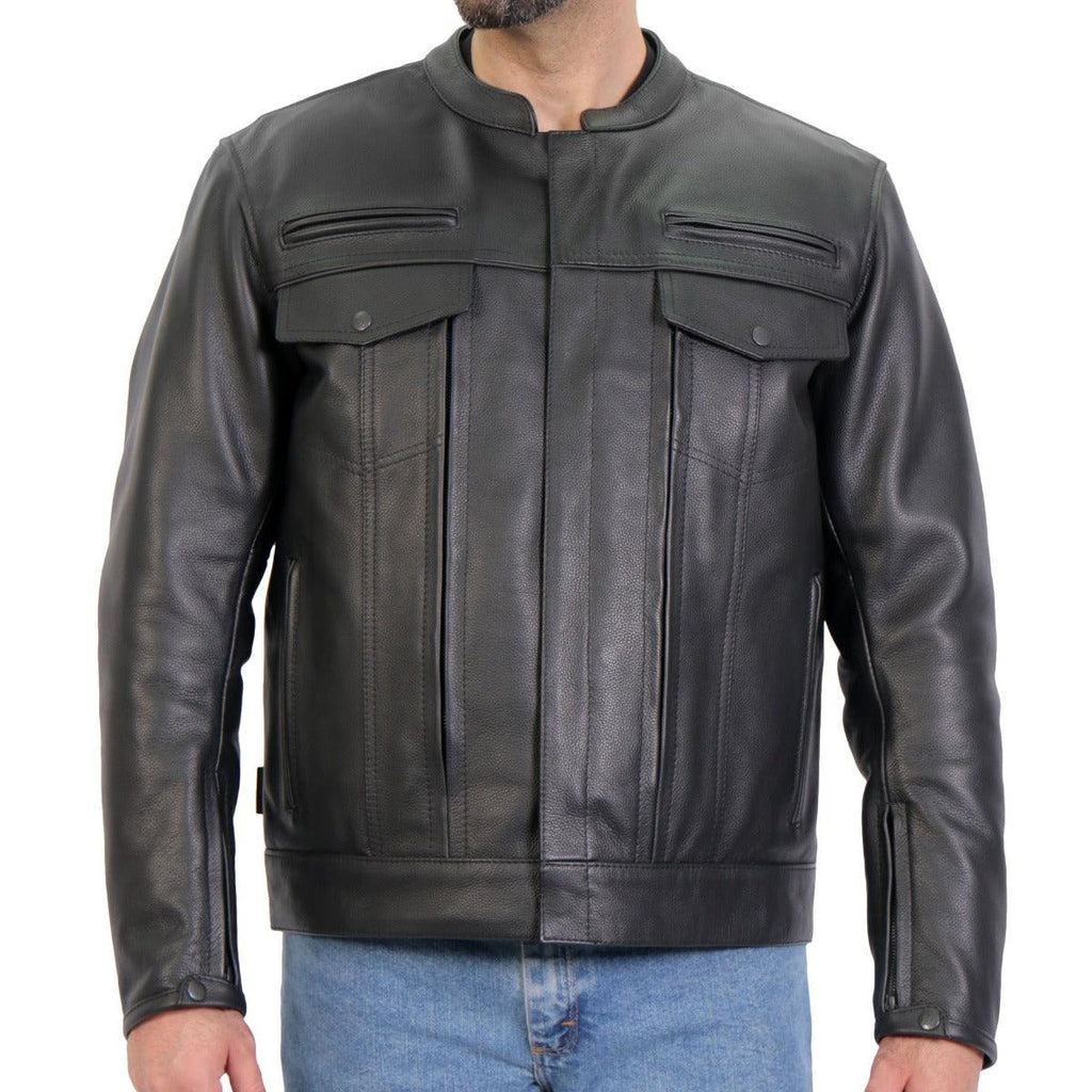 Hot Leathers Men's Leather Carry Conceal Jacket With Zip Out Lining