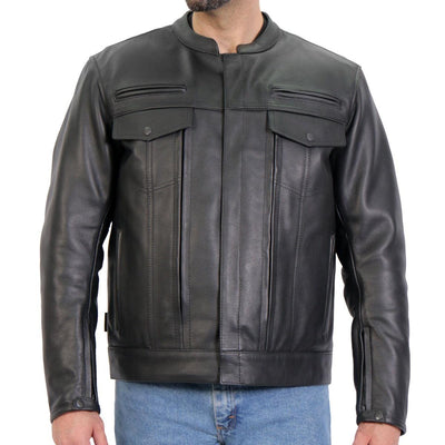 Hot Leathers Men's Leather Carry Conceal Jacket With Zip Out Lining - American Legend Rider