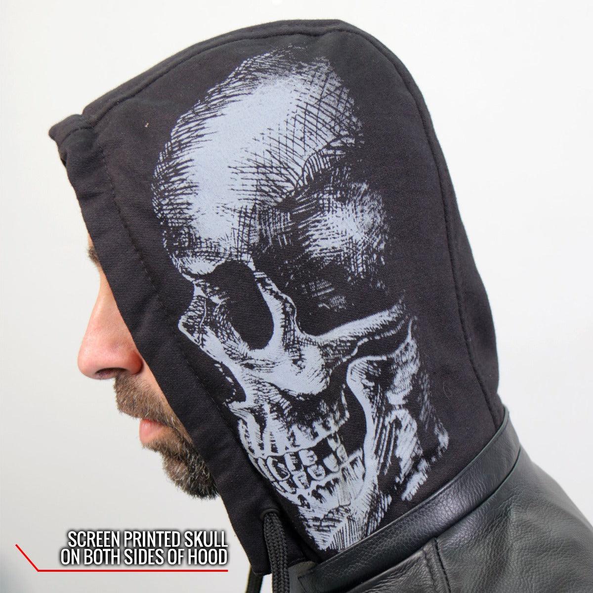 Hot Leather Skull And Bones Armored Leather Jacket With Flannel Lining - American Legend Rider