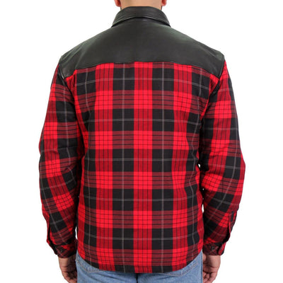 Hot Leathers Kevlar Reinforced Leather And Plaid Flannel Jacket - American Legend Rider